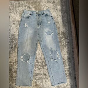 Pacsun High Rise Straight Distressed Jeans